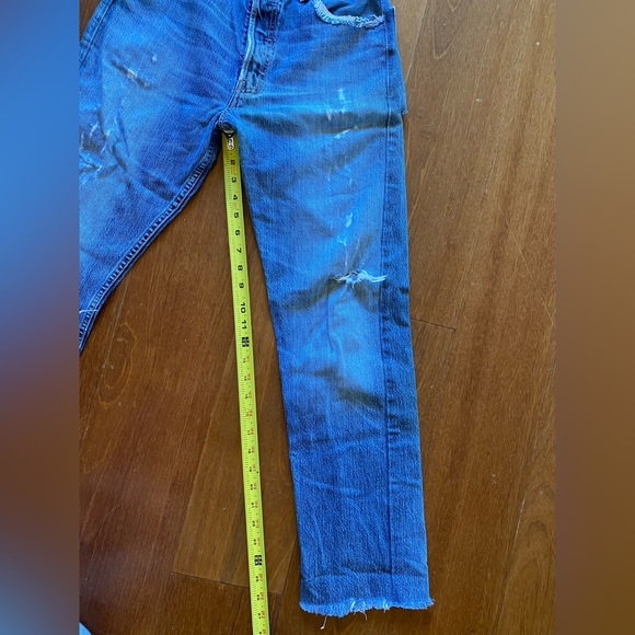 Vintage Levi’s button up heavily worn out 24 waist  cropped fit cheeky! - Picture 6 of 13